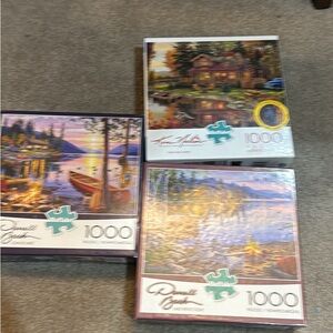 Set of three 1000-Piece Jigsaw Puzzle Set - Scenic Collection